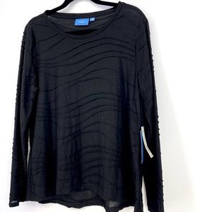 Simply Vera Vera Wang Womens XL Pure Night Long Sleeve Pull Over Windy Tee NWT